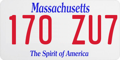 MA license plate 170ZU7
