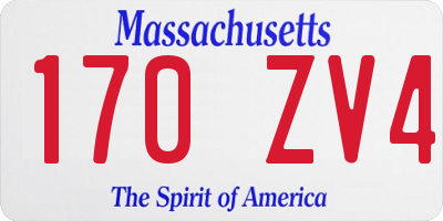 MA license plate 170ZV4