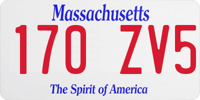 MA license plate 170ZV5