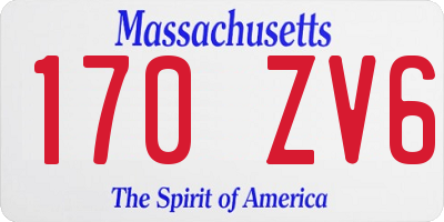MA license plate 170ZV6