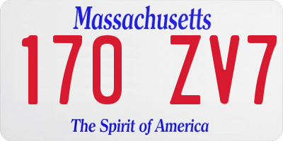 MA license plate 170ZV7