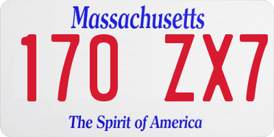 MA license plate 170ZX7
