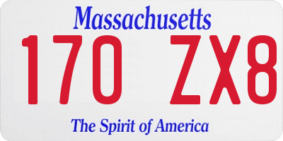 MA license plate 170ZX8