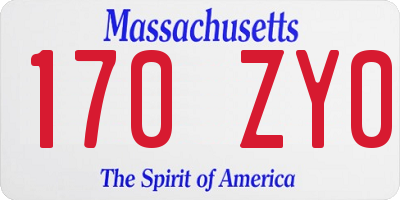 MA license plate 170ZY0