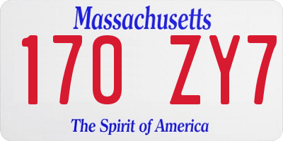 MA license plate 170ZY7