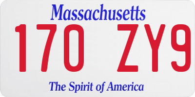 MA license plate 170ZY9