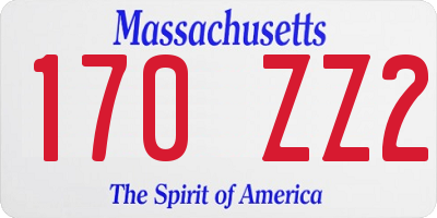 MA license plate 170ZZ2
