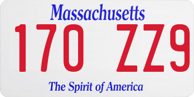 MA license plate 170ZZ9