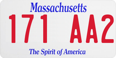 MA license plate 171AA2