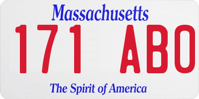 MA license plate 171AB0