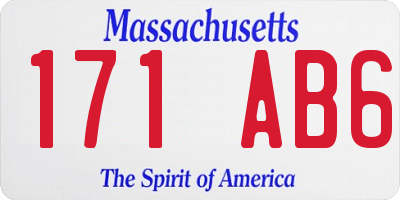 MA license plate 171AB6