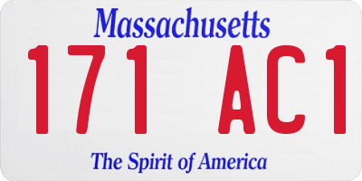 MA license plate 171AC1