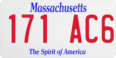 MA license plate 171AC6