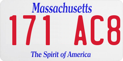 MA license plate 171AC8