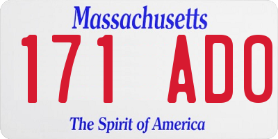 MA license plate 171AD0