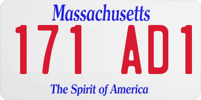 MA license plate 171AD1