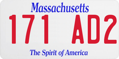 MA license plate 171AD2
