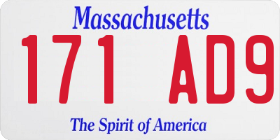 MA license plate 171AD9