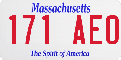 MA license plate 171AE0