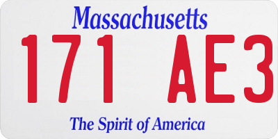 MA license plate 171AE3