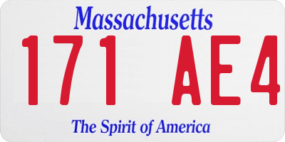 MA license plate 171AE4