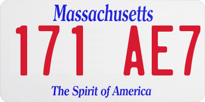 MA license plate 171AE7