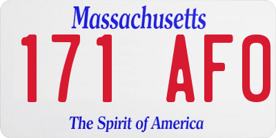 MA license plate 171AF0