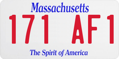 MA license plate 171AF1