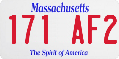 MA license plate 171AF2