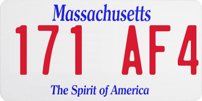 MA license plate 171AF4