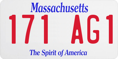 MA license plate 171AG1
