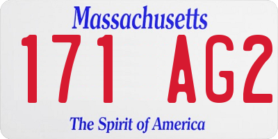 MA license plate 171AG2