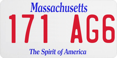 MA license plate 171AG6