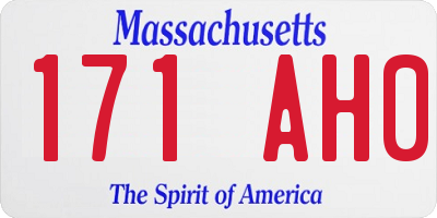 MA license plate 171AH0