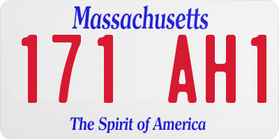 MA license plate 171AH1