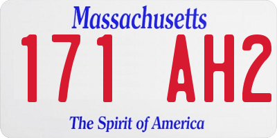MA license plate 171AH2