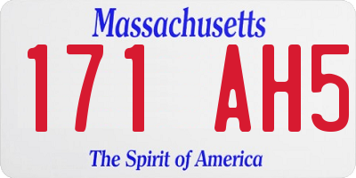 MA license plate 171AH5