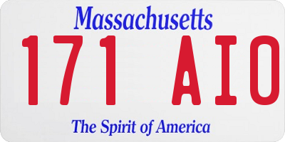 MA license plate 171AI0