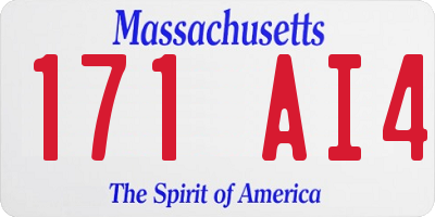 MA license plate 171AI4
