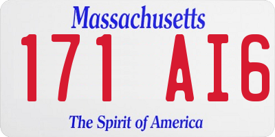 MA license plate 171AI6