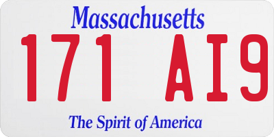 MA license plate 171AI9