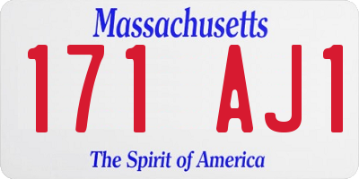 MA license plate 171AJ1