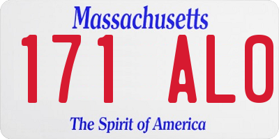 MA license plate 171AL0