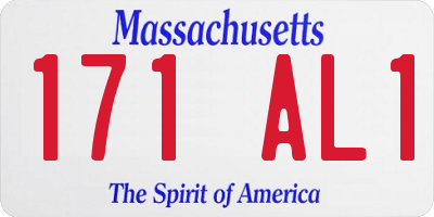 MA license plate 171AL1