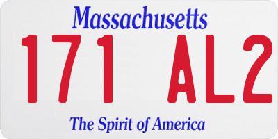 MA license plate 171AL2