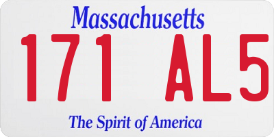 MA license plate 171AL5