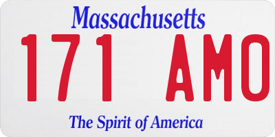 MA license plate 171AM0