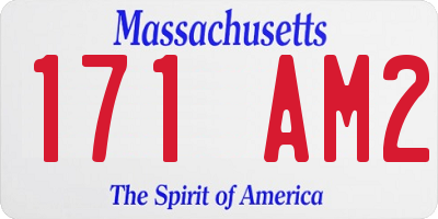 MA license plate 171AM2