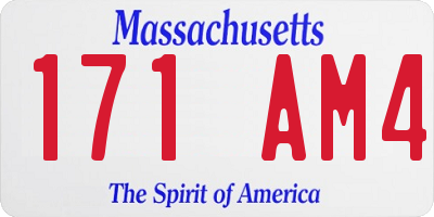 MA license plate 171AM4