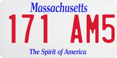 MA license plate 171AM5
